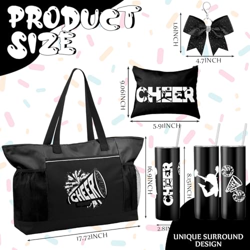 Patelai Cheerleader Gift Set – Tote Bag, Tumbler, Makeup Bag & Keychain