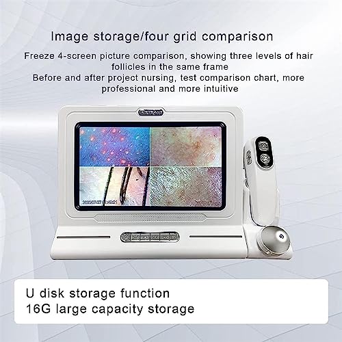 ZIJINGM Skin & Hair Scalp Analyzer 11-Inch HD LCD Microscope with 50X 200X Lenses