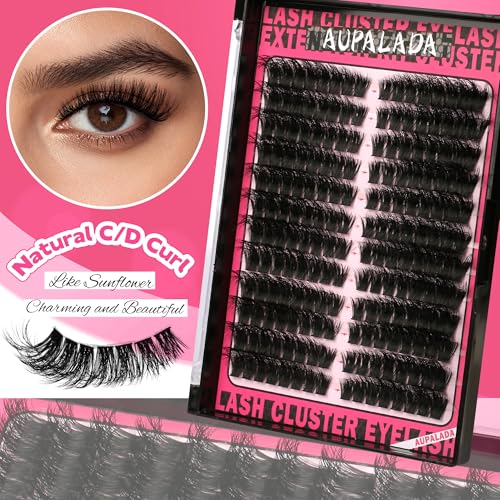 Natural Lash Clusters Kit 4 Styles - Fluffy Wispy DIY False Eyelash Set with Bond & Seal, Tweezers & Remover - Beginner Friendly
