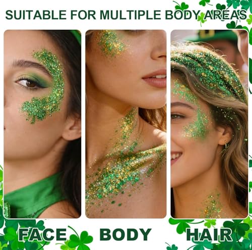 Brazil Green & Yellow Glitter Stick - Face Body Hair