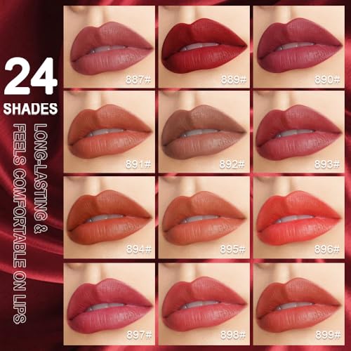 Velvet Matte Lipstick - Highly Pigmented, Hydrating & Waterproof, 24-Hour Wear