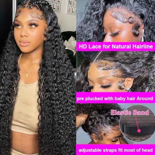 30 Inch Deep Wave Lace Front Wig 200 Density 13x4 HD