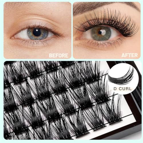 D Curl Cluster Eyelash Extensions 132pcs Mixed Sizes