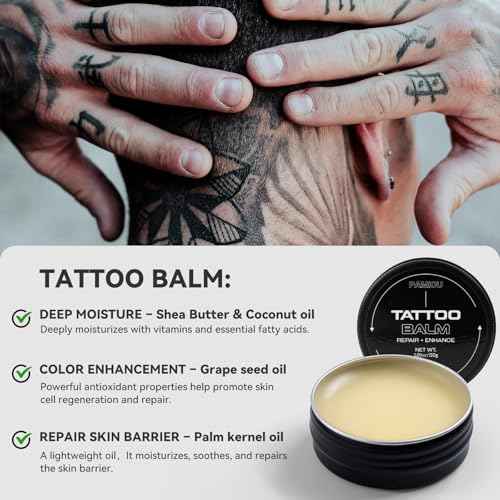 Tattoo Aftercare 3 In 1 Set For New Tattoos, Include Tattoo Balm, Tattoo Lotion and Tattoo Soap, Quick Healing, Soothing, Naturally-Derived, Petroleum-Free, Fragrance Free (3 Piece Set)