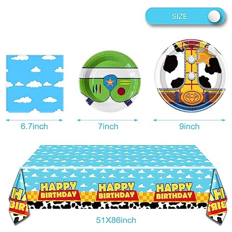 Cartoon Story Birthday Party Tableware Set for 20 Guests