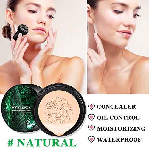 Mushroom Head Air Cushion CC Cream BB Cream Cushion Foundation Moisturizing Full Coverage Foundation Concealer Lasting Foundation Makeup Tone Makeup Base Primer£¨Natural£©