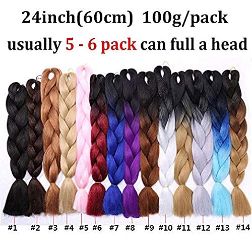 Benehair 24inch Ombre Braiding Hair 1 Bundle Jumbo Braiding Hair Extensions High Temperature Synthetic Braid Hair Braiding Hair Pre Stretched Braid Extensions (Brown+Blonde)