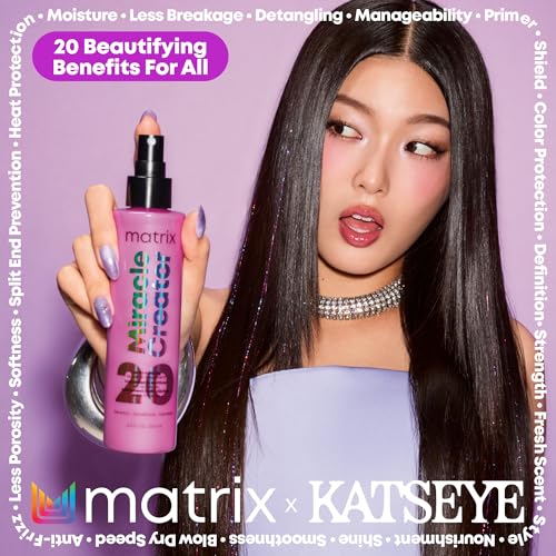 Matrix Miracle Creator Leave-In Conditioner Spray - Heat Protectant, Anti-Frizz, Moisturizing & Detangling, For Damaged Hair, Sulfate Free