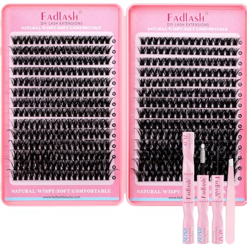 FADLASH Lash Clusters Kit 80D+100D D Curl 10-18mm DIY