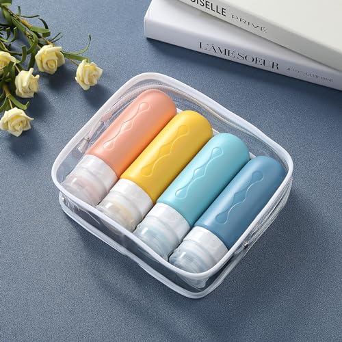 TSA Approved Travel Bottles Set, 3oz Leak Proof Silicone