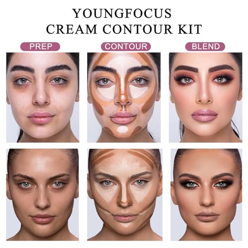 8-Color Cream Contour & Highlighter Palette for Face Sculpting