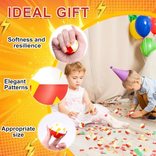 24PCS Red White Cartoon Stress Balls 1.57 Inch Squeeze Toys Kids Party Favors