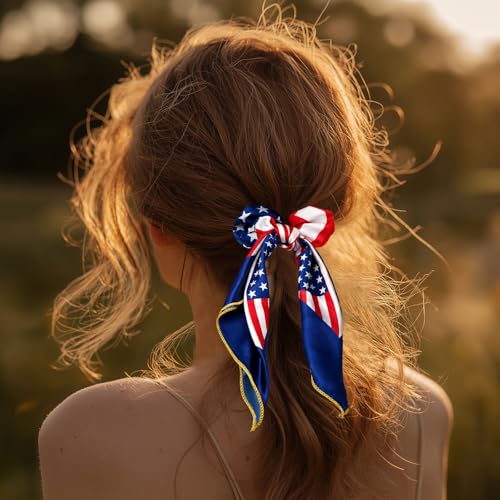 Patriotic 4-Piece Hair Accessory Set for Women - Headbands & Clips