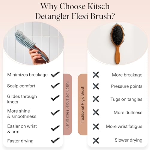Kitsch Flexi Flow Detangling Hair Brush for Wet or Dry Hair - Haze Blue