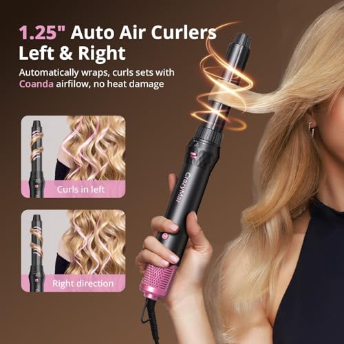 7-in-1 Hot Air Styler Brush - Auto Curl, Straighten & Dry