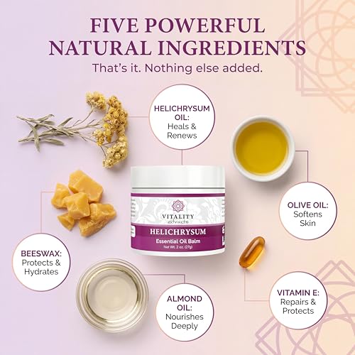 Vitality Helichrysum Balm 2oz - Moisturizing Skin Healing Balm