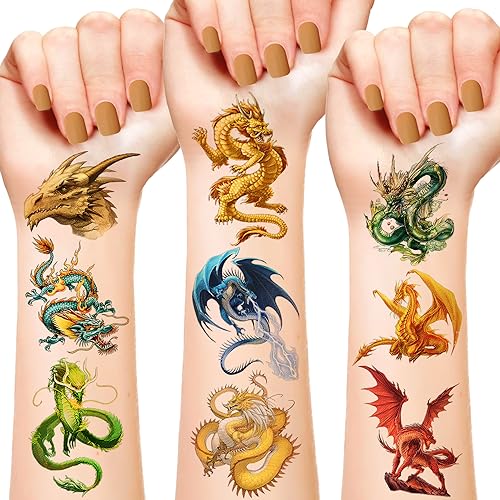 Dragon Temporary Tattoos Party Favors - 300+ Stickers for Kids