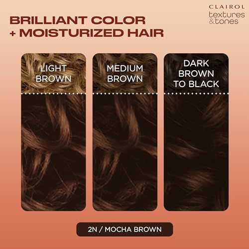 Clairol Textures & Tones Permanent Hair Dye 2N Mocha Brown - 5.86 Fl Oz