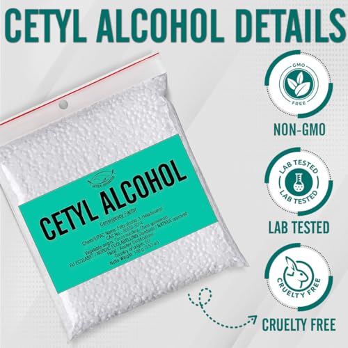 Cetyl Alcohol for Homemade Cosmetics, Lipsticks, Body Butter Bars, Hand Lotions, Hair Conditioners, Shampoo ? Thickening Agent, Emulsifier, Viscosity Regulator - 3.53 oz