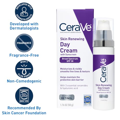 CeraVe Day Cream with SPF 30 and Encapsulated Retinol 1.76oz – Daily Moisturizer