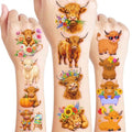 96 Pc Cow Print Temporary Tattoos for Kids - Farm Theme Party Favors