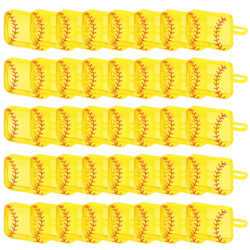 HOMIEE 40PCS Softball Cosmetic Bag, Clear PVC Makeup Bag Portable Toiletry Storage Case, Waterproof Travel Pouch Handbag Purses Organizer 8 x 6 x 2.4''