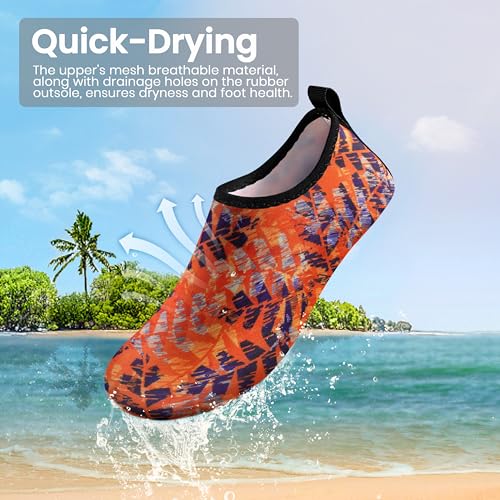 SEEKWAY Water Shoes Women Men Adult Quick-Dry Aqua Socks Barefoot Non Slip for Beach Swim River Pool Lake surf Black Size SK002