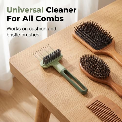 2-in-1 Hair Brush Cleaner Tool with Claw & Bristles