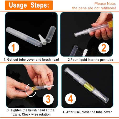 10 Pack 3ml Twist Cuticle Oil Pens with Brush Applicator