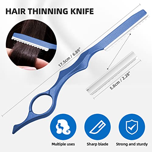 6.89 inch Hair Cutting Scissors Set With Thinning Knife - Blue