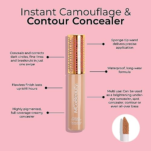 MCoBeauty - Instant Concealer Camouflage and Contour - Full Coverage Cream Formula - Medium Buff, Ivory Shade - Conceals, Highlights and Contours - Concealers & Neutralizing Makeup