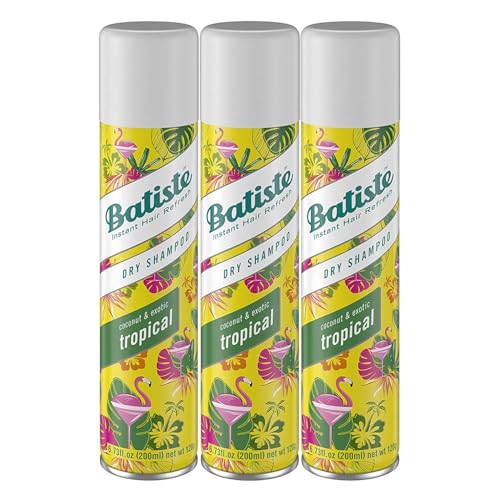 Batiste Dry Shampoo, Tropical Fragrance, Refresh Hair and Absorb Oil Between Washes, Waterless Shampoo for Added Hair Texture and Body, 6.73 OZ Dry Shampoo Bottle