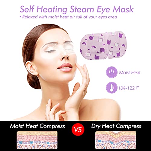 Jekeno Steam Eye Mask Heated – 16 Packs Lavender Self-Heating Warm Compress