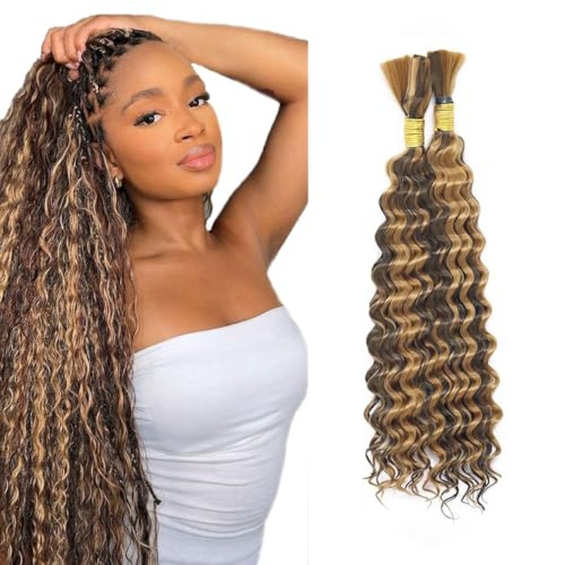 P4/27 Deep Wave Human Hair Bundles - 28 Inch, 2 Pack