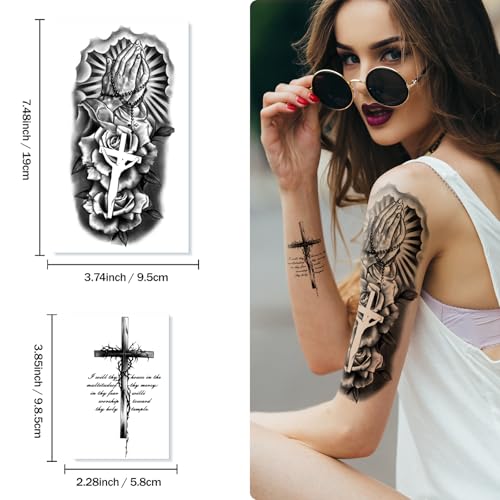 Christian Temporary Tattoos 77 Sheet Realistic Jesus Cross