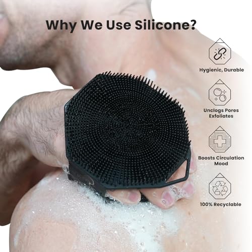 iTokGoK Dual-Sided Silicone Body Scrubber with Silver Infusion