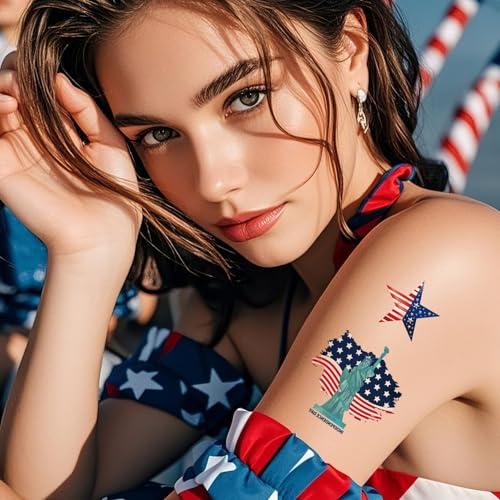 American Flag Temporary Tattoos 24pcs - 4th of July