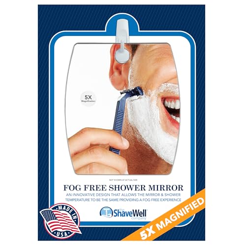 5X Magnifying Anti-Fog Shower Mirror for Shaving