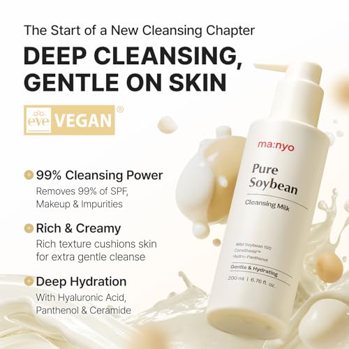 Pure Soybean Cleansing Milk - Hydrating Facial Cleanser 6.76oz