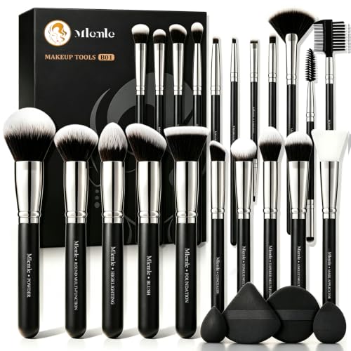 Mlemle 25-Piece Professional Makeup Brush Set with Sponges