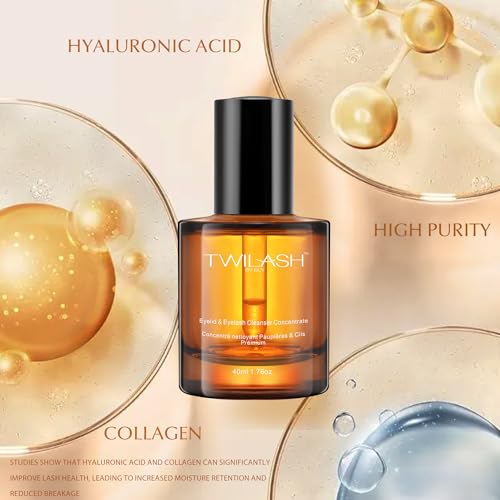 Premium Lash Cleanser Concentrate (40ml/1.37 fl.oz) - High Purity, Hyaluronic Acid, Collagen - 1 Bottle Makes 16.4oz - DIY Eyelash Extension Cleanser, Safe for Sensitive Eyes