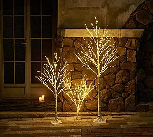 Birchlitland Lighted Birch Tree 6FT 330L Warm White Fairy Lights, White Twig Tree Lights for Indoor Outdoor Home Thanksgiving Christmas Holiday Decoration