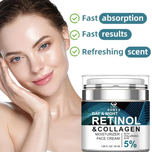 SORYA-Anti-Aging Facial Moisturizer with Retinol, Hyaluronic Acid & Peptides ?Helps Improve the Look of Fine Lines & Wrinkles Daily Hydrating Face Cream for All Skin Types