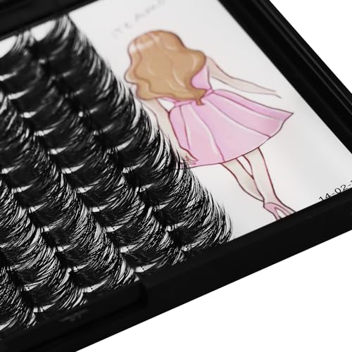 Bodermincer 120 Clusters/box Wide Cluster 3D Effect Glue Bonded Cluster Eyelashes Individual Eyelash Extension Eyelashes Bunches False Eyelashes Home Eyelash Extension (8MM)