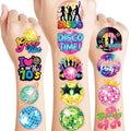 96 PCS Disco 70s Temporary Tattoos for Kids | Retro Party Favors