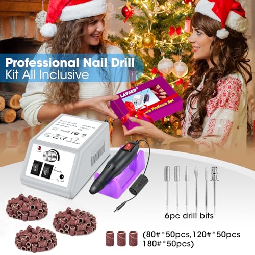 Electric Nail Drill Kit - Low Noise, 20,000 RPM, 156pcs Accessories