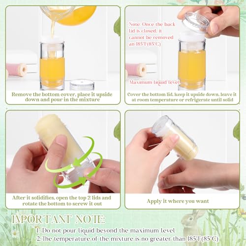 50 Pcs 30 ml Empty Deodorant Containers Twistup Filling Stick Plastic Deodorant Container Refillable Bottles Bottomfill Round Lip Balm Tubes Cylinder for Homemade DIY Lip Balm (Clear)