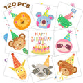 120 Pcs Animal Glitter Temporary Tattoos for Kids, 60 Designs