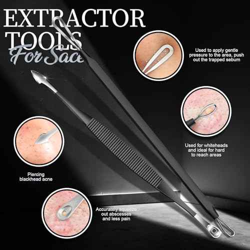 Teenitor Blackhead Remover Tools and Pimple Popper Tool Kit, 9 Pcs Stainless Steel Black Head Remover for Face Tool Comedone Extractor Tool for Blackhead, Pimple, Ance, Whitehead, Facial Hair