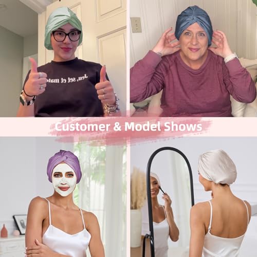 Adjustable Silk Satin Hair Bonnet for Sleeping - Double Layer